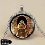 Collier  Pendentif Scarabée Egyptien Argent - Bijoux-egyptiens.fr