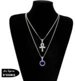 Collier  Pendentif Ankh Argent - Bijoux-egyptiens.fr